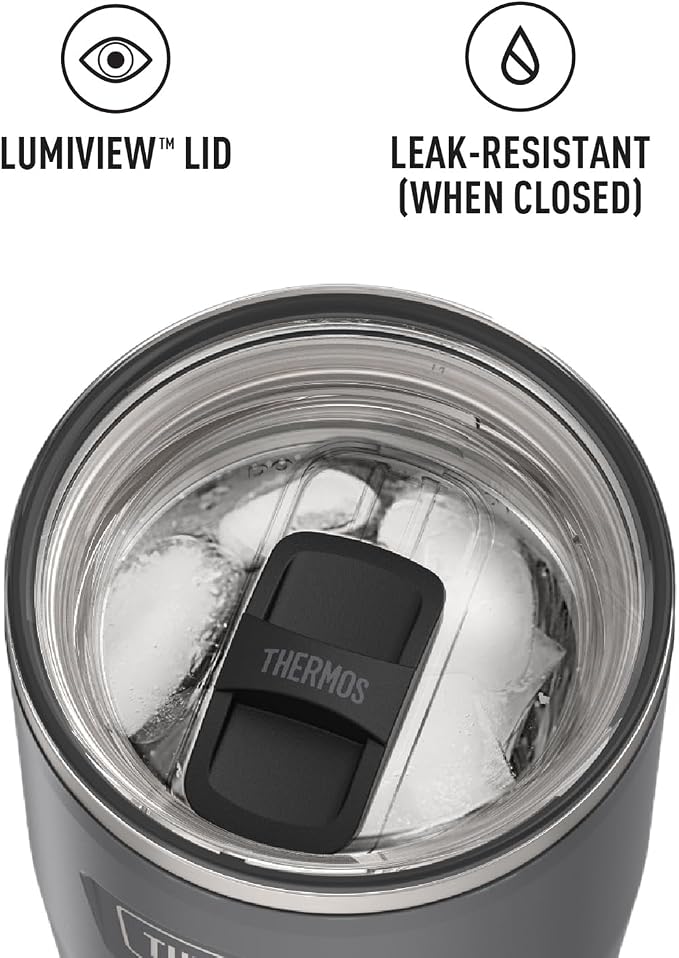 THERMOS ICON SERIES Stainless Steel Cold Tumbler with Slide Lock, 24 Ounce, Granite - Image 5