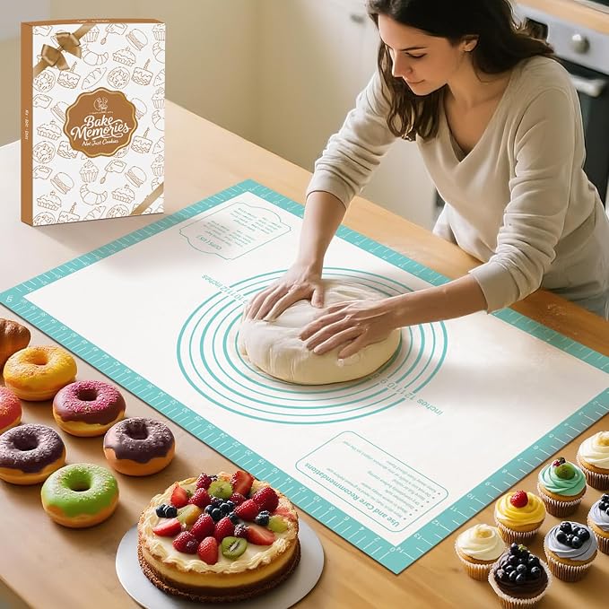 Silicone Pastry Mat for Dough Rolling, Silicone Baking Mat by MimekitchenKitchenHelper