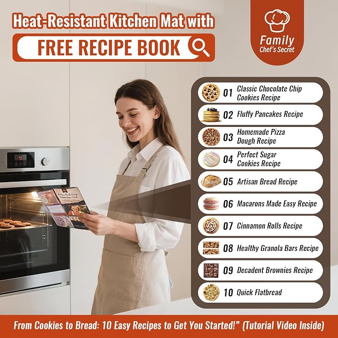 Silicone Baking Mat with 10 Recipes, Pastry Mat - Image 2