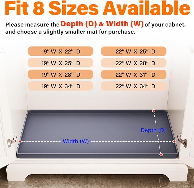 FLATO Waterproof Under Sink Mat 19" x 19" Shelf Liner - Image 5