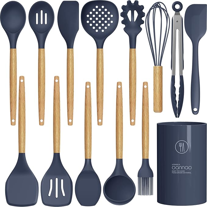 Silicone Cooking Utensils Set by oannao