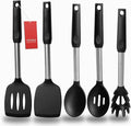 Silicone Spatula and Cooking Spoon, 5 Pack Non-Stick Cooking Utensils by VOVOLY