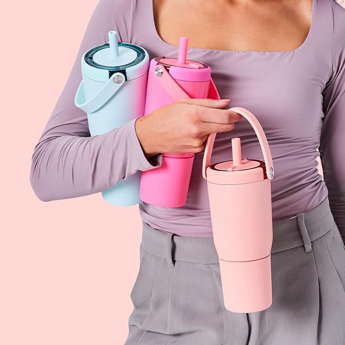 BrüMate Resa 35oz 100% Leakproof Travel Tumbler with Handle & Straw | Flexible SoftSip Straw | Silicone Sleeve for Durability | Stainless Steel | Cup Holder & Travel Friendly Water Bottle | (Cedar) - Image 8
