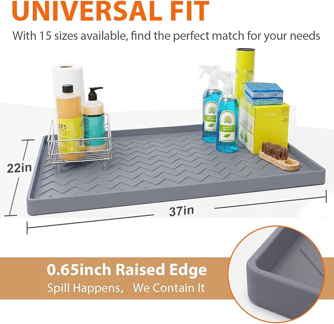 TigeJoy 37" x 22" Under Sink Mats - Image 2