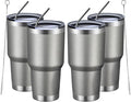 MEWAY 30oz Insulated Tumbler With Lids and Straws,Stainless Steel Double Vacuum Coffee Tumbler Cup, Brush, Durable Powder Coated Coffee Cup for Cold & Hot Drinks, Office, Travel(Cold Grey,4 PACK) by MEWAY