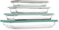 COOK WITH COLOR 8-Piece Deep Glass Baking Dish Set with Plastic Lids – by CookwithColor