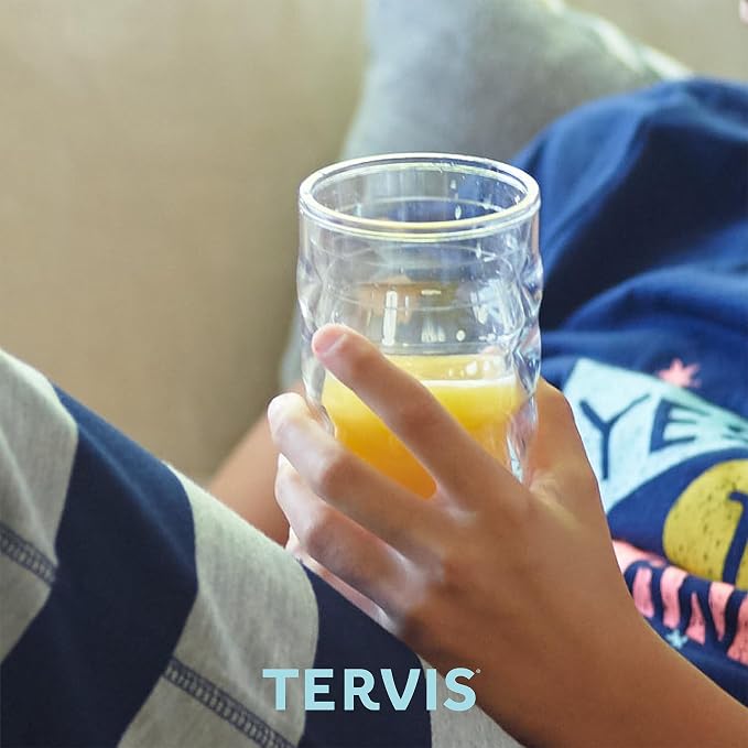 Tervis Clear & Colorful Lidded Made in USA Double Walled Insulated Tumbler Travel Cup Keeps Drinks Cold & Hot, 10oz Wavy, Lime Green Lid - Image 8