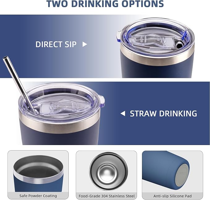 GGQ 20oz Travel Coffee Tumbler Food-Grade 304 Stainless Steel Vacuum Insulated Double Wall Leak-Proof Lid Reusable Straw Hot and Cold Drinks Cup Holder Friendly (Mint Green) - Image 5