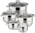 Daniks Standard 9-Piece Stainless Steel Cookware Set by Daniks