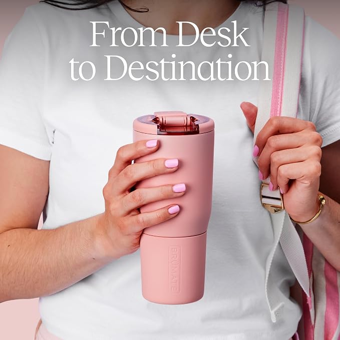 BrüMate Nav 25oz 100% Leak Proof Insulated Travel Tumbler with Magnetic BevLock™ Lid - Double Wall Cup-Holder Friendly Stainless Steel Mug (Dark Aura) - Image 4