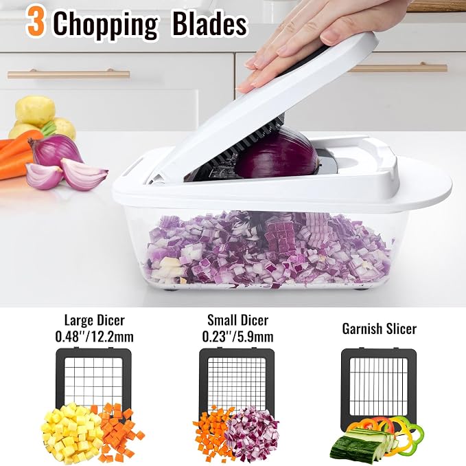 8 Blade All-in-1 Vegetable Chopper Mandoline Slicer - Image 4