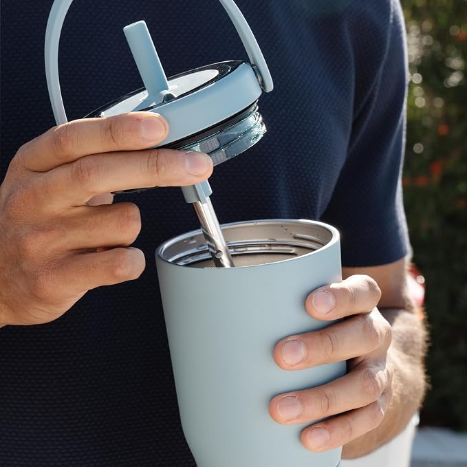 BrüMate Resa 25oz 100% Leakproof Travel Tumbler with Handle & Straw | Flexible SoftSip Straw | Silicone Sleeve for Durability | Stainless Steel | Cup Holder & Travel Friendly Water Bottle | (Kiwi) - Image 5