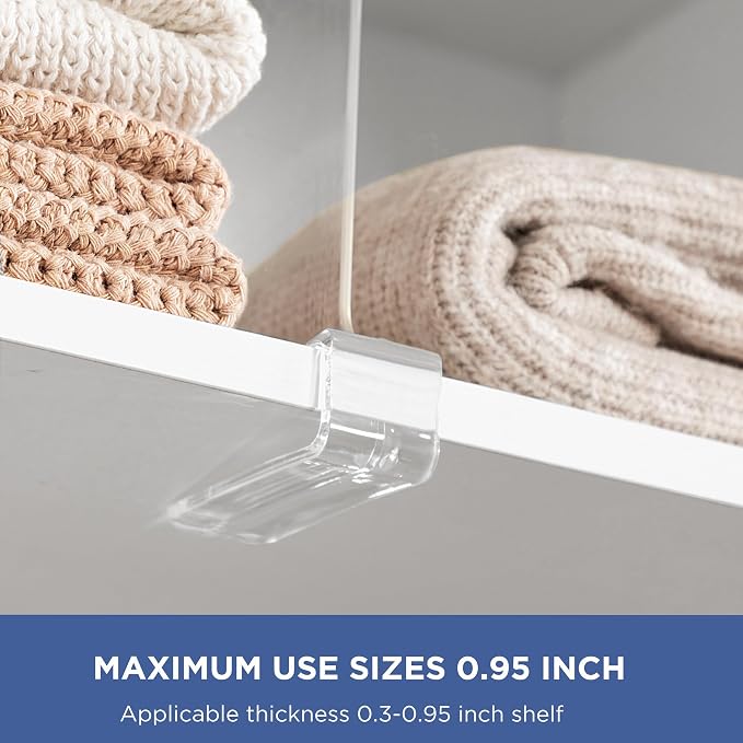 HBlife 12 Inches Tall Clear Shelf Dividers, 12 Pack Purse Organizer - Image 4