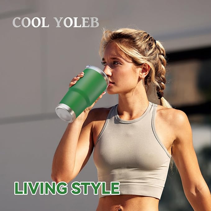 30 oz Tumbler with Lid Stainless Steel Tumblers Vacuum Insulated Cup Reusable Powder Coated Travel Mug Double Wall Leak Proof Portable Cups Keep Cold Drinks for 12 Hours, Dark Green, 1 Pack - Image 7