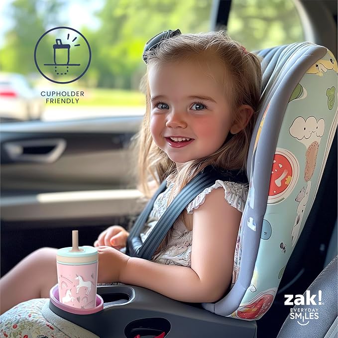 Zak Designs Kelso Toddler Cups For Travel or At Home, 12oz Vacuum Insulated Stainless Steel Sippy Cup With Leak-Proof Design is Perfect For Kids (Zaksaurus) - Image 7