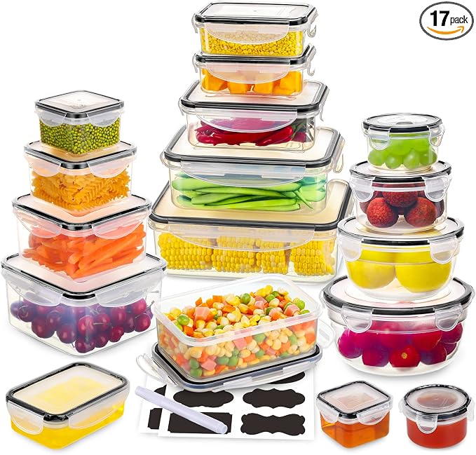 34 PCS Food Storage Containers Set by JSCARES