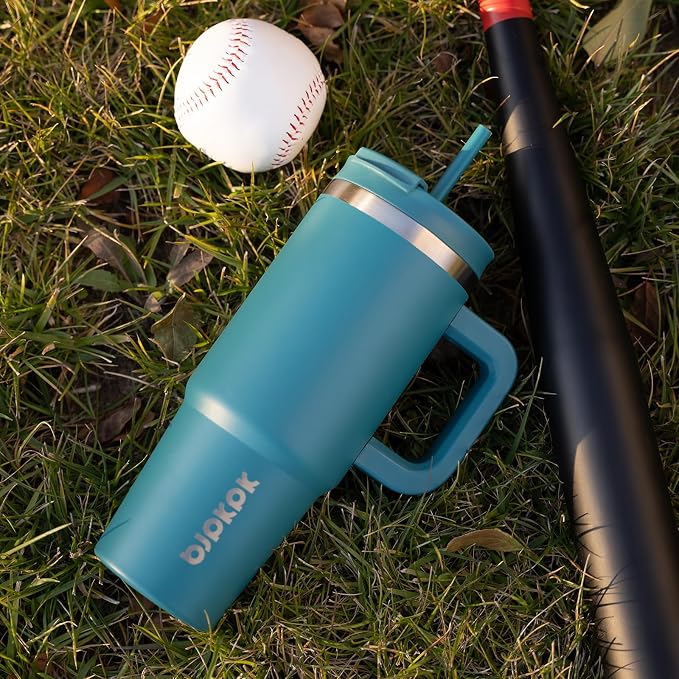 BJPKPK 40 oz Insulated Tumbler With Lid And Straw Stainless Steel Tumblers Cup With Handle For Women And Men,Blue Haze - Image 6