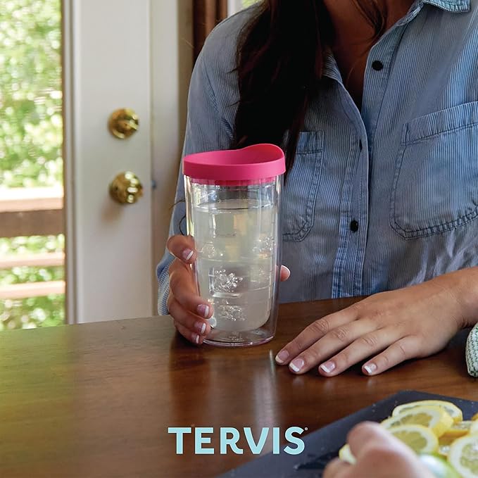 Tervis Clear & Colorful Lidded Made in USA Double Walled Insulated Tumbler Travel Cup Keeps Drinks Cold & Hot, 16oz, Mangrove Green Lid - Image 7