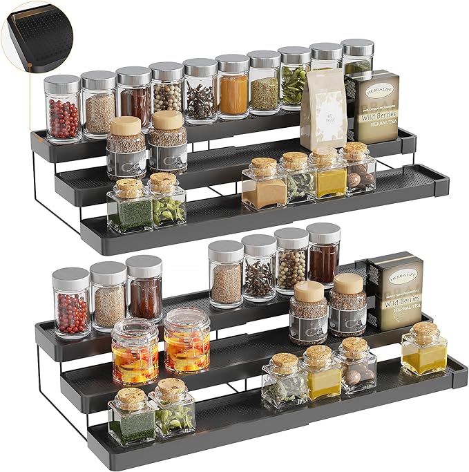 2 Pack Expandable Spice Rack Organizer by invocoo