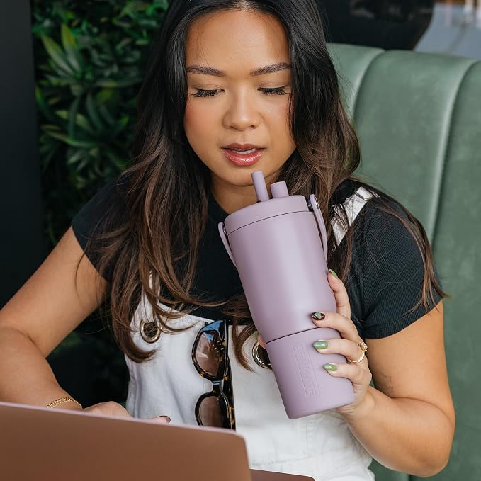 BrüMate Resa 25oz 100% Leakproof Tumbler w/Handle & Straw | Flexible SoftSip Straw | Silicone Sleeve for Durability | Stainless Steel | Cup Holder & Travel Friendly Water Bottle (Nightfall Blue) - Image 5