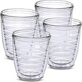 12oz Insulated Tumblers Plastic - Great for Iced Coffee & Hot Drinks, 4 pack Clear Double Wall Insulated Drinking Glasses Cups, BPA-Free, Reusable Cups, Camping, Travel, Kitchen, Party by HomesteadChoice