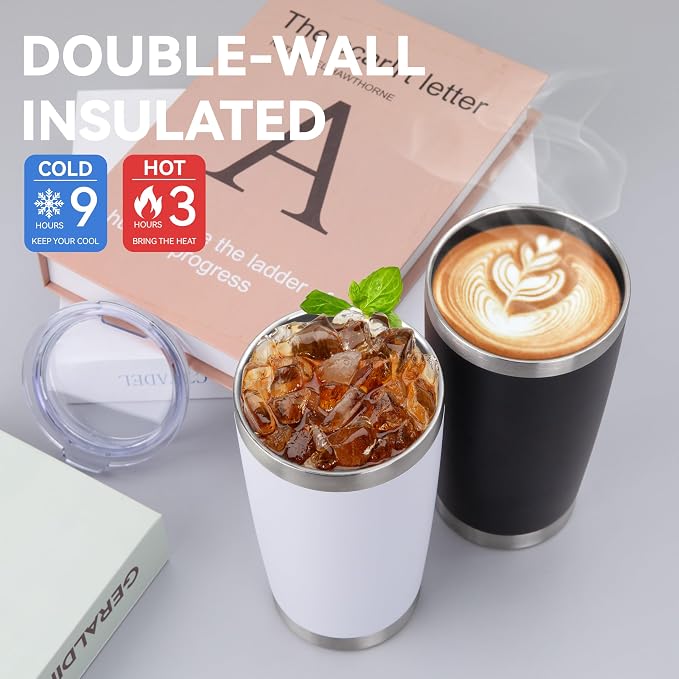 HASLE OUTFITTERS 20oz Stainless Steel Tumblers Bulk, Insulated Travel Cup with Lid, Double Wall Vacuum Coffee Mug for Cold & Hot Drinks 12 Pack, Light Purple - Image 4