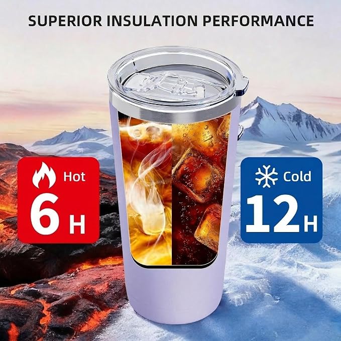 GGQ 20oz Travel Coffee Tumbler Food-Grade 304 Stainless Steel Vacuum Insulated Double Wall Leak-Proof Lid Reusable Straw Hot and Cold Drinks Cup Holder Friendly (Mint Green) - Image 3