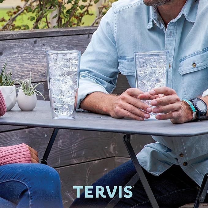 Tervis Clear & Colorful Lidded Made in USA Double Walled Insulated Tumbler Travel Cup Keeps Drinks Cold & Hot, 24oz, Maroon Lid - Image 7