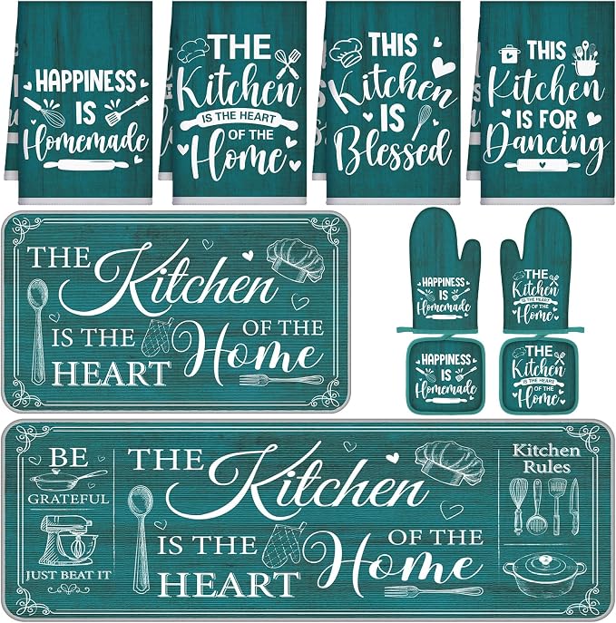 Fourluoo 10 Pcs Farmhouse Kitchen Decor and Accessories Set 4 Kitchen Towels 2 by Fourluoo