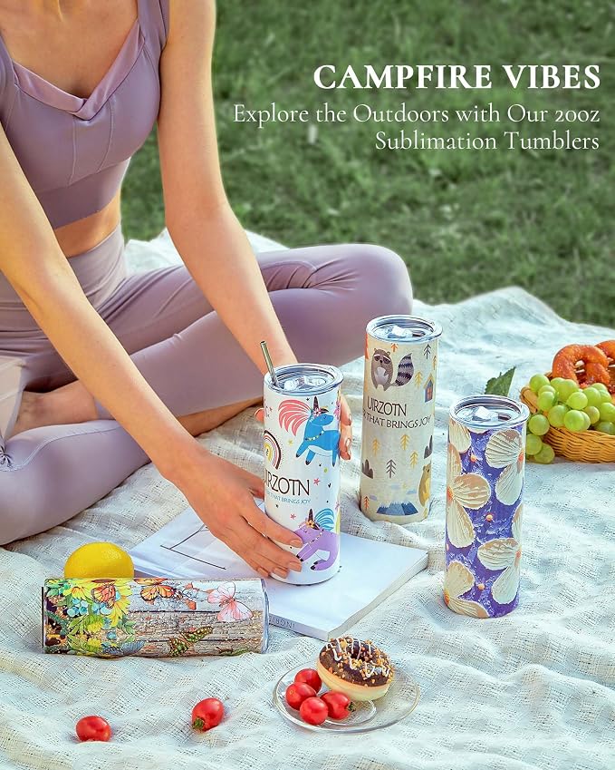 50 Pack 20oz Sublimation Tumbler Blanks Skinny Straight in Bulk, Stainless Steel Insulated Sublimation Tumbler with Polymer Coating for Heat Transfer, With Lid, Straw, ribbon, Gift box - Image 5