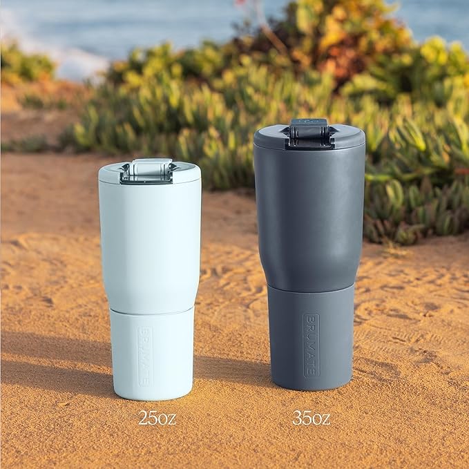 BrüMate Nav 35oz 100% Leak Proof Insulated Travel Tumbler with Magnetic BevLock™ Lid - Double Wall Cup-Holder Friendly Stainless Steel Mug (Dune) - Image 6