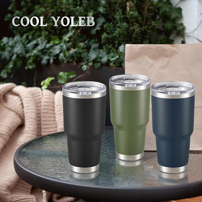 30 oz Tumbler with Lid Stainless Steel Tumblers Bulk Vacuum Insulated Cup Reusable Powder Coated Travel Mug Double Wall Leak Proof Cups Keep Cold Drinks for 12 Hours Army Green, Set of 4 - Image 6