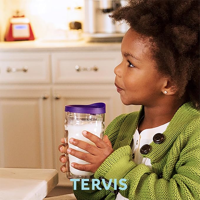 Tervis Clear & Colorful Lidded Made in USA Double Walled Insulated Tumbler Travel Cup Keeps Drinks Cold & Hot, 10oz Wavy, Navy Blue Lid - Image 7
