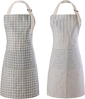 Tosewever 2 Pieces Kitchen Cooking Aprons, Waterproof Linen Adjustable Bib by Tosewever